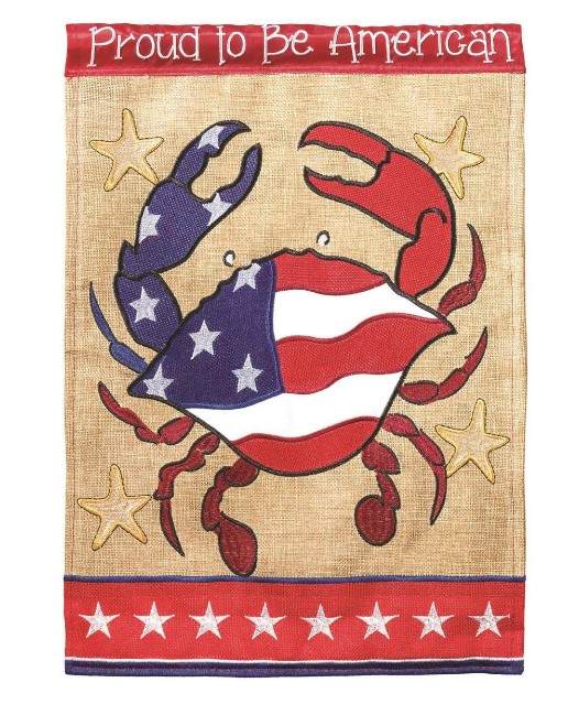 Item 491049 Proud To Be An American Crab Garden Flag