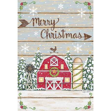 Item 491213 Merry Christmas Barn Flag