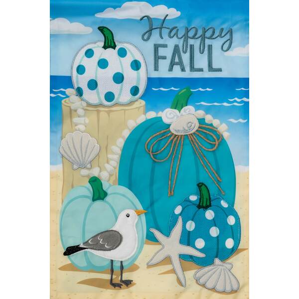 Item 492116 COASTAL FALL APPLIQUE GARDEN FLAG