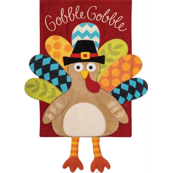 Item 492136 TURKEY LEGS APPLIQUE GARDEN FLAG