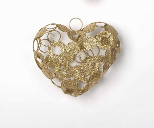 Item 495143 Gold Wire Heart Ornament