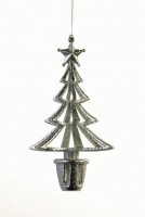 Item 495864 Acrylic Silver Christmas Tree Ornament