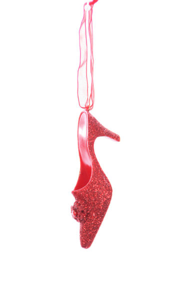Item 496405 Red Sequin High Heel Shoe Ornament
