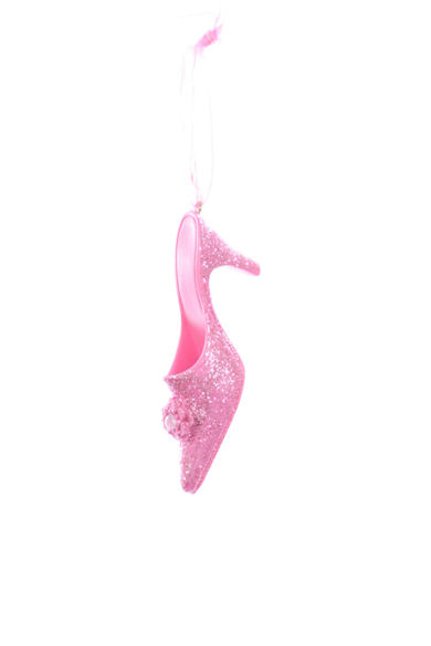 Item 496407 Pink Sequin High Heel Shoe Ornament