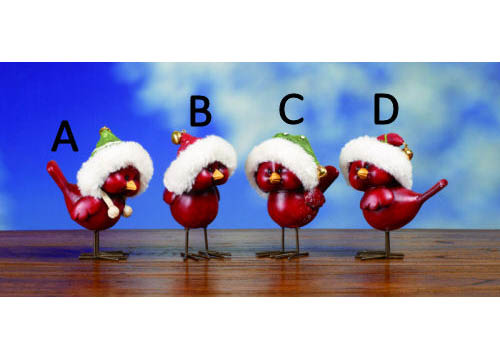 Item 501025 Holiday Hat Bird Figures
