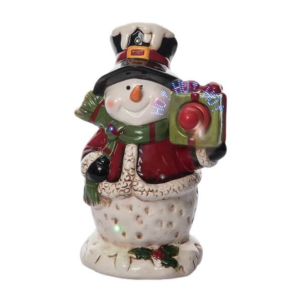 Item 501056 Light Up Snowman With Gift Box With Music