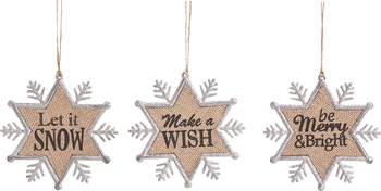 Item 501091 Snowflake With Saying Ornament