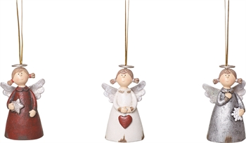 Item 501097 Red/White/Silver Angel Ornament