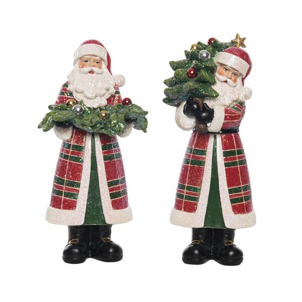 Item 501196 Elegant Plaid Santa Figure