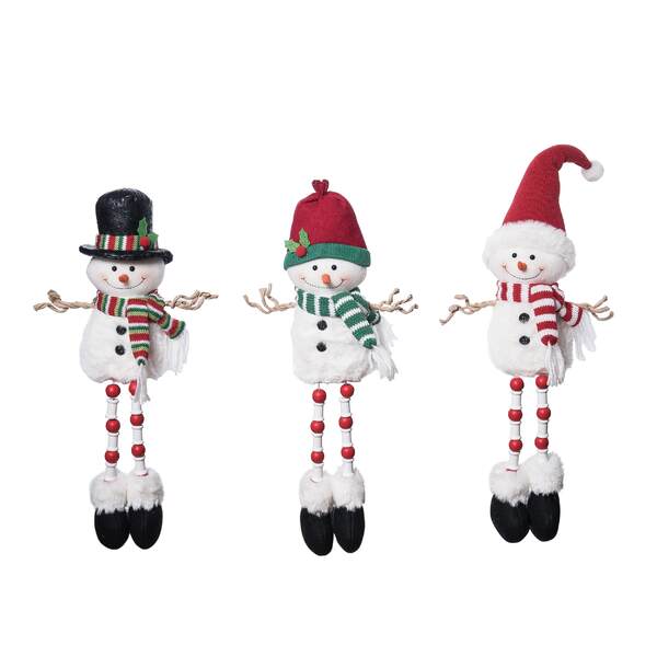 Item 501312 Plush Snowman Sitter With Dangle Legs