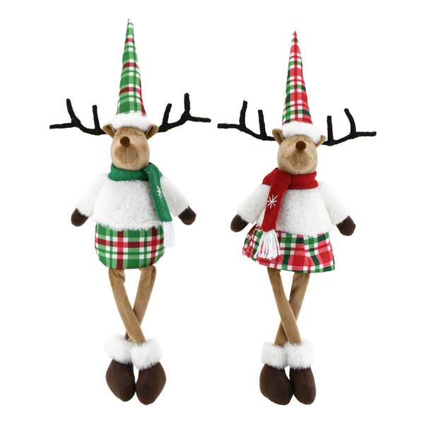 Item 501316 Plush Reindeer Shelf Sitter