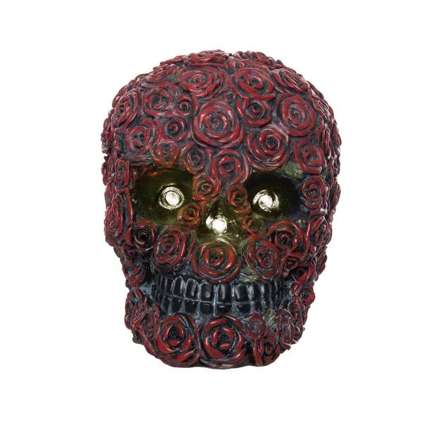Item 501370 Light Up Skull With Roses