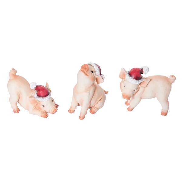 Item 501372 Piglet With Santa Hat Figure