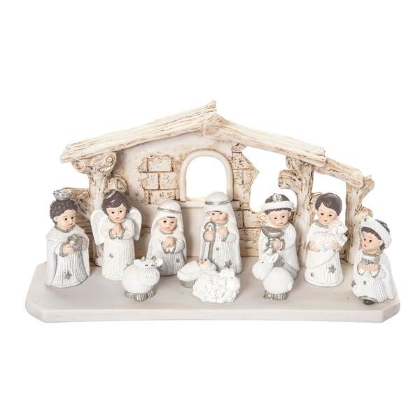 Item 501379 Silver Child Nativity Set Of 12