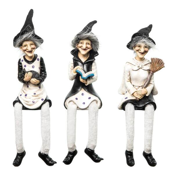 Item 501413 Fuzzy Hair Witch Shelf Sitter