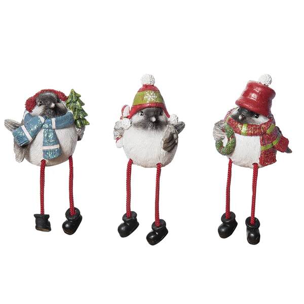Item 501490 Bundled Up Birds Shelf Sitter