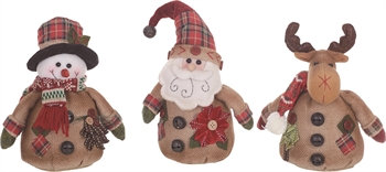 Item 501513 Brown & Plaid Snowman/Santa/Moose