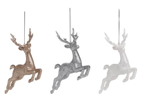 Item 501542 Glitter Reindeer Ornament