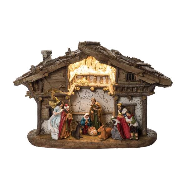 Item 501596 Lighted Traditional Nativity Scene