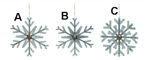 Item 501616 Galvanized Snowflake Ornament