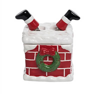 Item 501750 Santa Down The Chimney Bowl With Spreaders