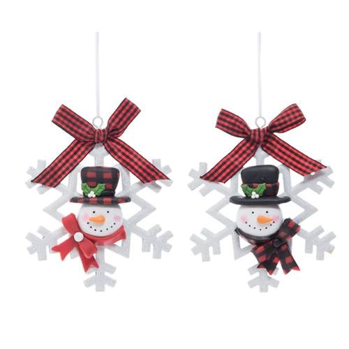 Item 501776 Snowflake With Snowman Ornament