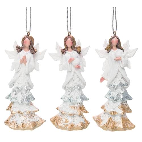 Item 501835  Elegant Poinsettia Angel Ornament
