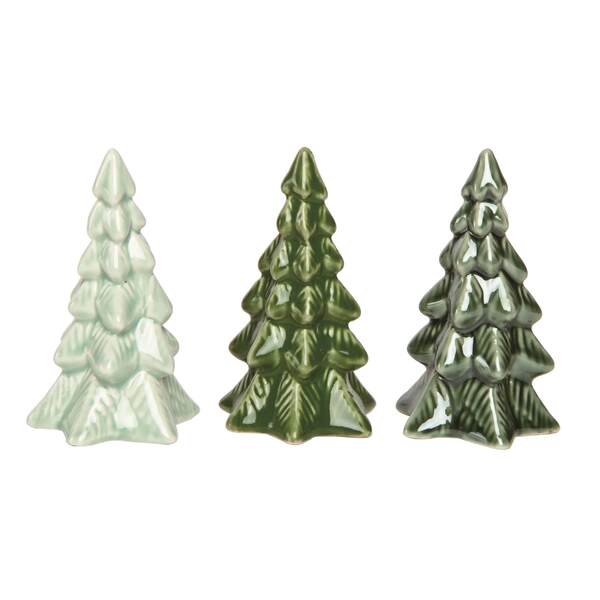 Item 502084 Ceramic Iridescent Green Tree Figure