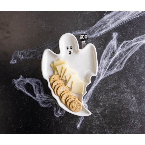 Item 502102 Ghost Platter With Boo Spreader