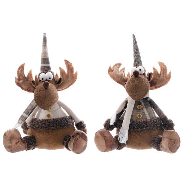 Item 505070 Tan Plaid Sitting Moose