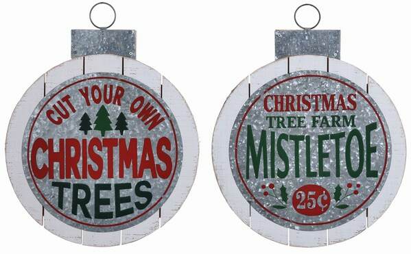 Item 505076 Vintage Christmas Phrase Ornament Sign