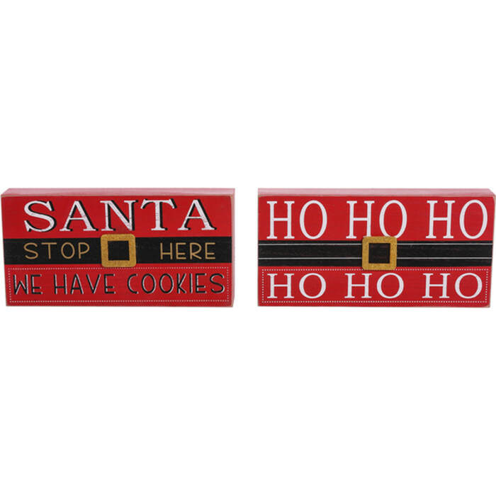 Item 505086 Santa Belt Block Sign