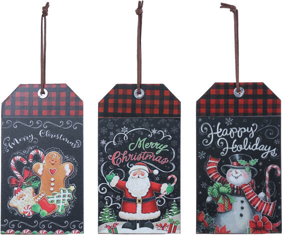 Item 505209 Santa/Snowman/Cookie Tag Ornament
