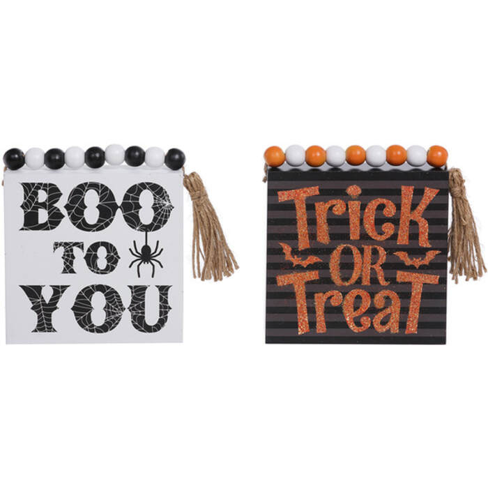 Item 505301 Halloween Word Block With Beads