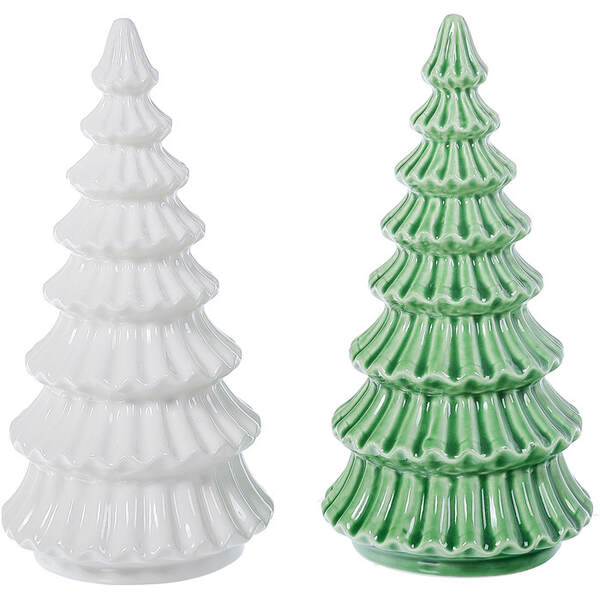 Item 505328 Ceramic Green/White Layer Tree