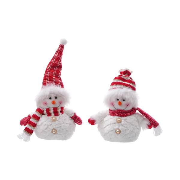 Item 505342 Fabric Red White Fat Snowman