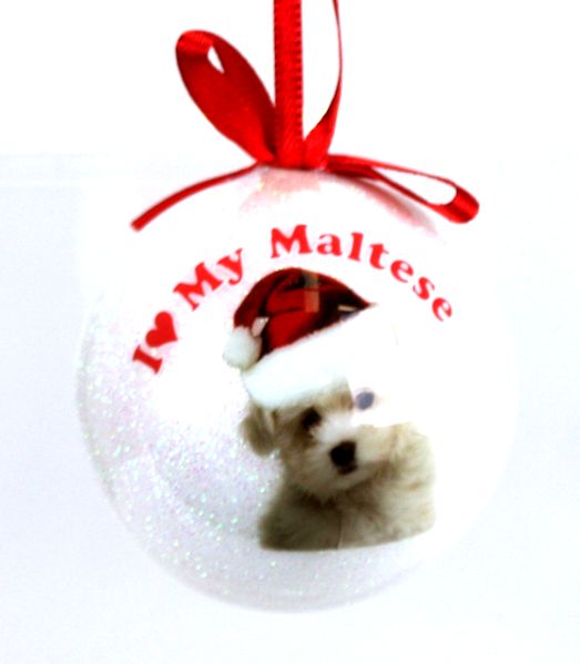 Item 507017 I Heart My Maltese Ball Ornament