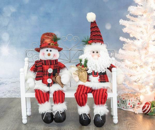 Item 509030 Winter Red Dangle Leg Snowman/Santa