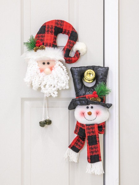 Item 509050 Winter Red Santa/Snowman Door Hanger
