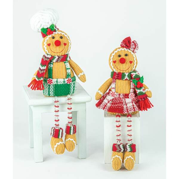 Item 509077 Holly Plaid Gingerbread Button Leg