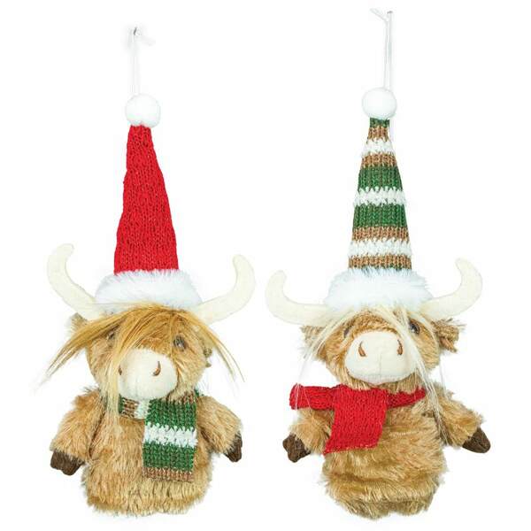 Item 509079 Jolly Highland Cow Ornament