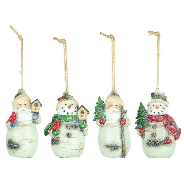 Item 509089 Birch Santa Ornament