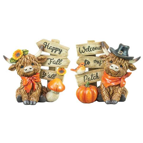 Item 509140 Signpost Harvest Highland Cow
