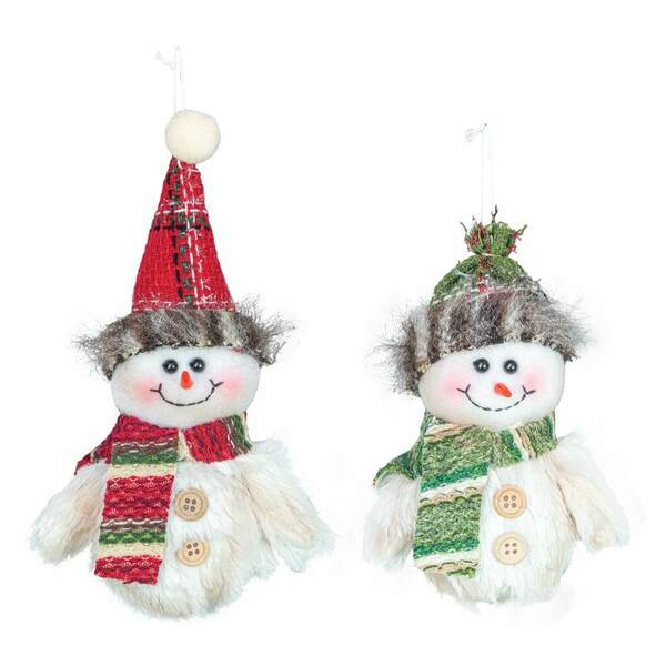 Item 509142 Woodland Plaid Snowman Ornament