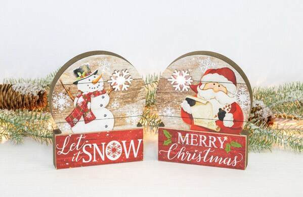 Item 509203 Snowman/Santa Globe Sign
