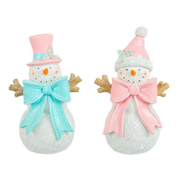 Item 509212 Pastel Bow Snowman Stander