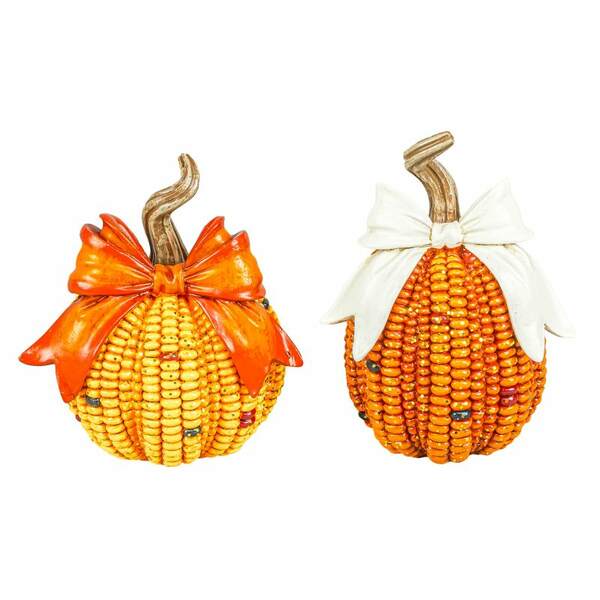 Item 509285 Ribbon Bow Maize Pumpkin Tabletop