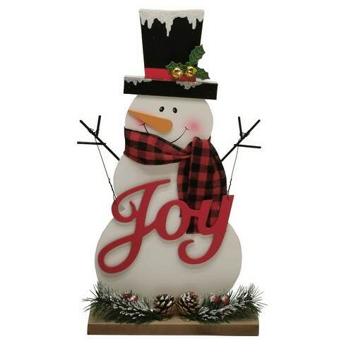 Item 516114 3D Wooden Snowman Figure
