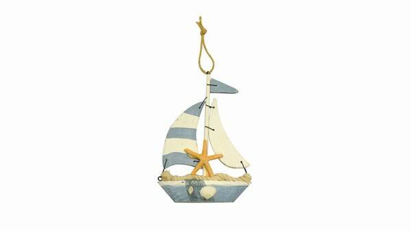 Item 516158 Blue/White Sailboat Ornament