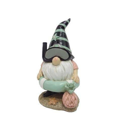 Item 516238 Beach Gnome With Pumpkin Figure